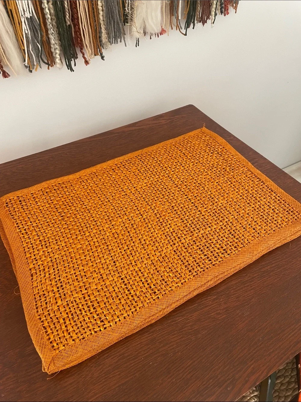 Orange boho style placemats set of 4
